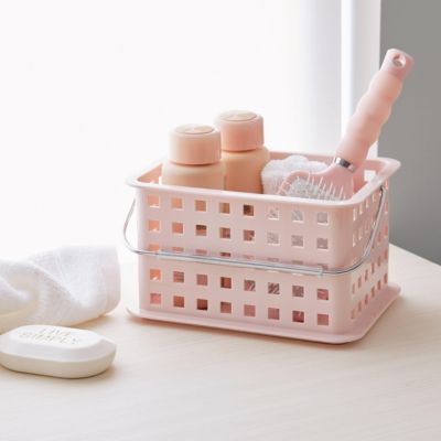 Small Stackable Shower Caddy Basket, Set of 3, Pink, Made in USA