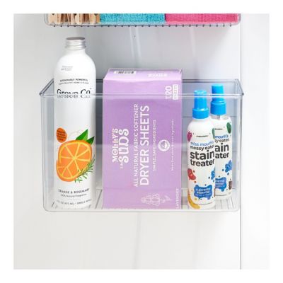 Recycled Plastic Large Laundry Room Magnetic Storage Bin, Clear