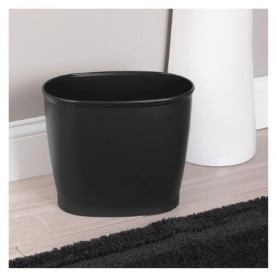 Small Oval Plastic Bathroom Trash Can, Set of 2, Made in USA