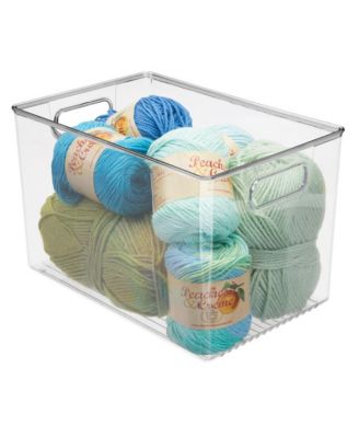 Plastic Storage Bin with Handles - Clear - Made in USA