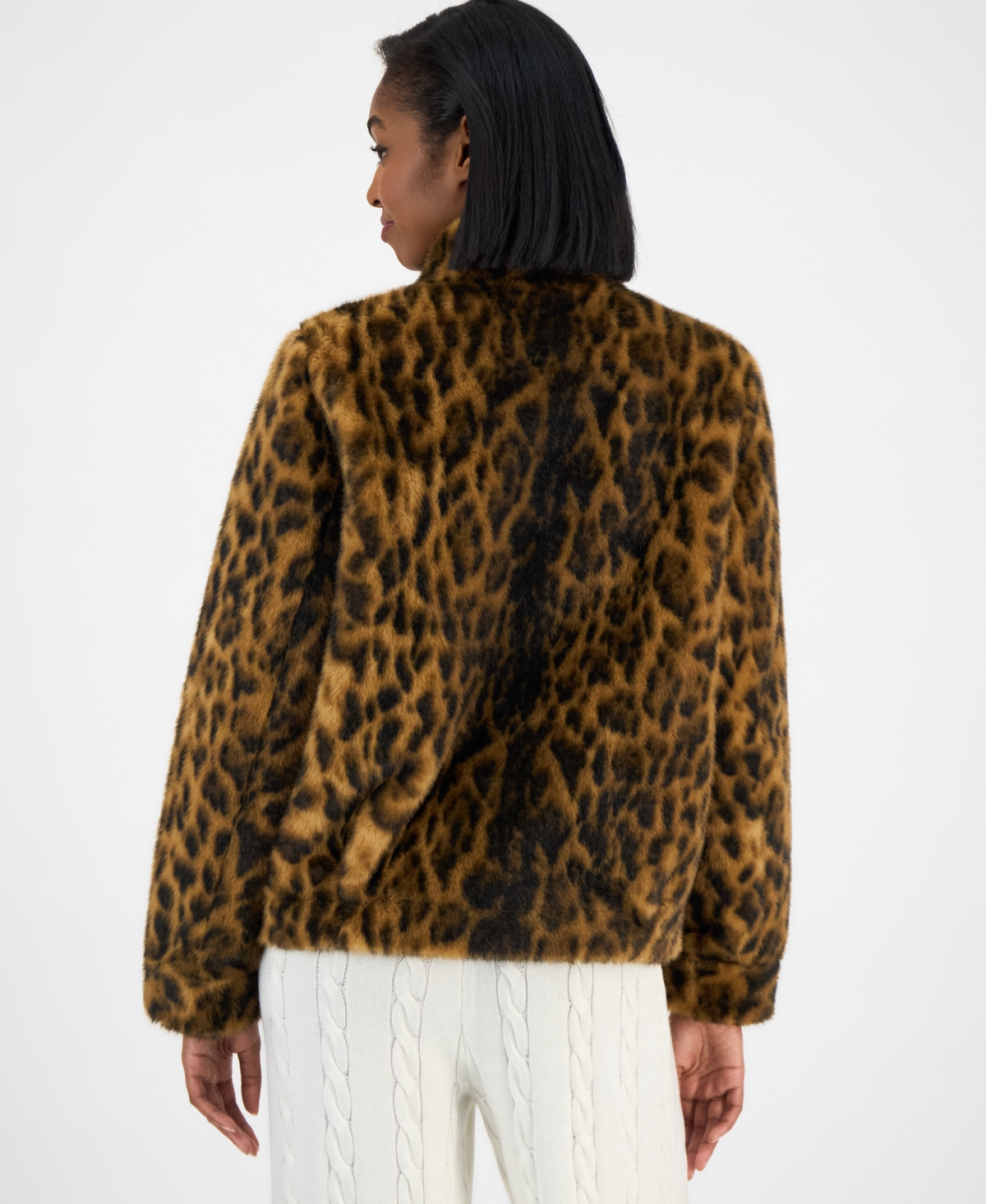 Guess Women's Luna Leopard Faux Fur Jacket In Multi