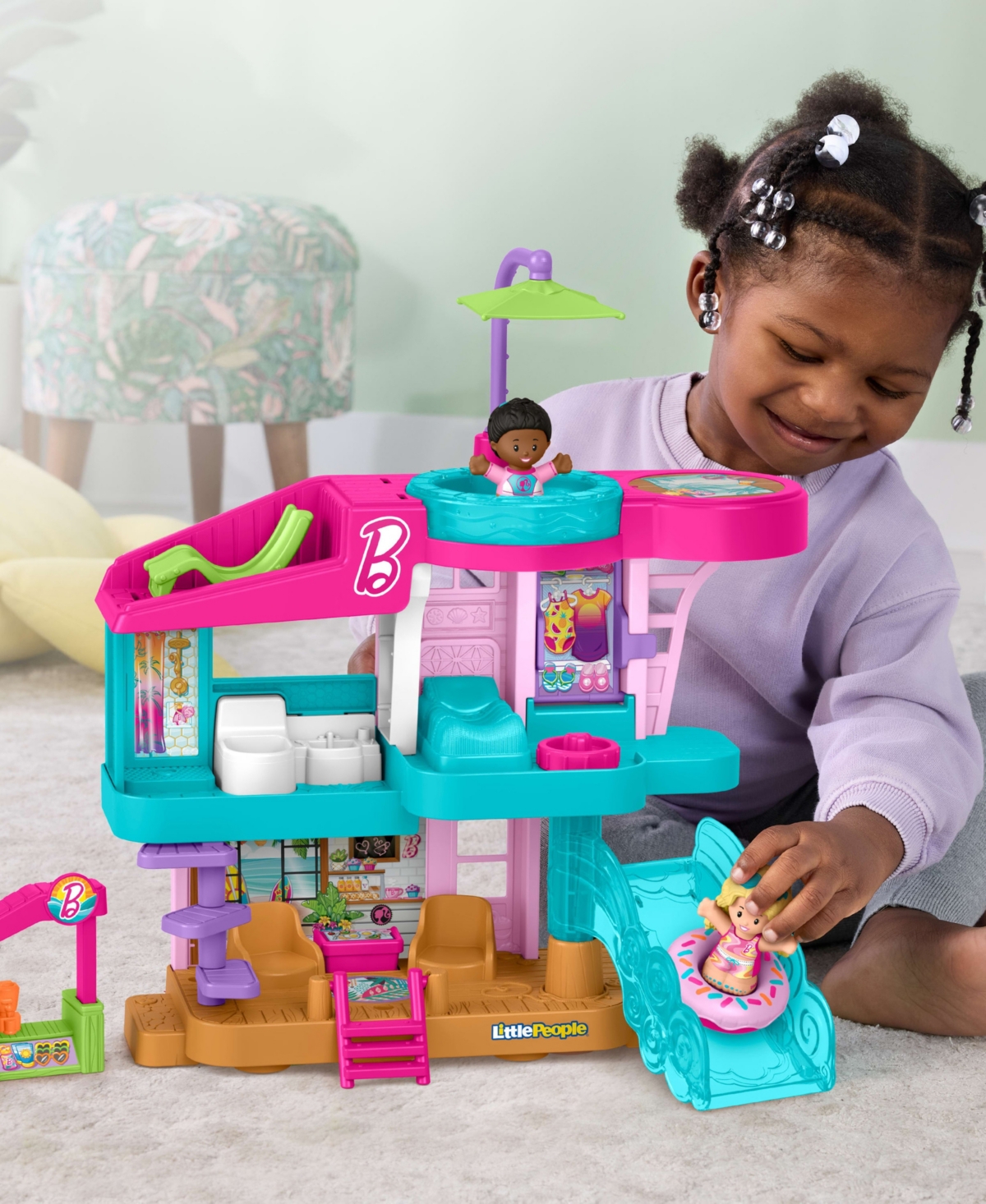 Little People Barbie Beach House Playset In Multi