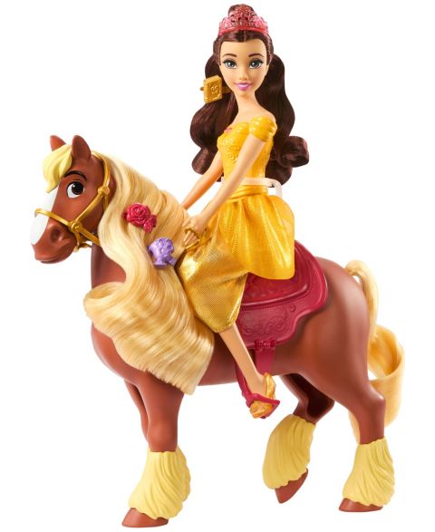 Игровой набор Disney Princess: модная кукла Belle Philippe и лошадь
