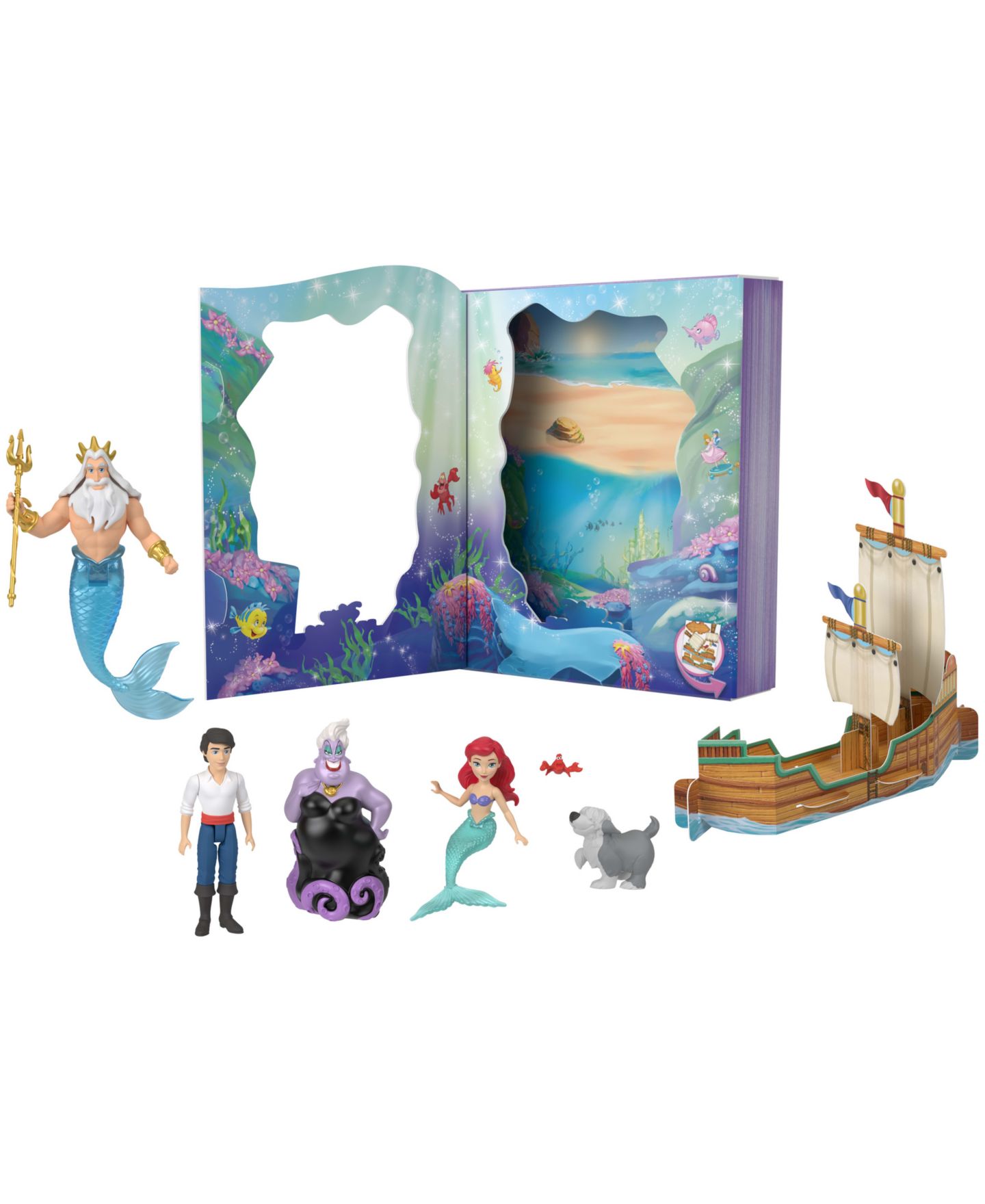 Детские куклы Disney Princess Ariel Storybook-Style Poseable Mini Dolls, Ages 3+ — фото 1