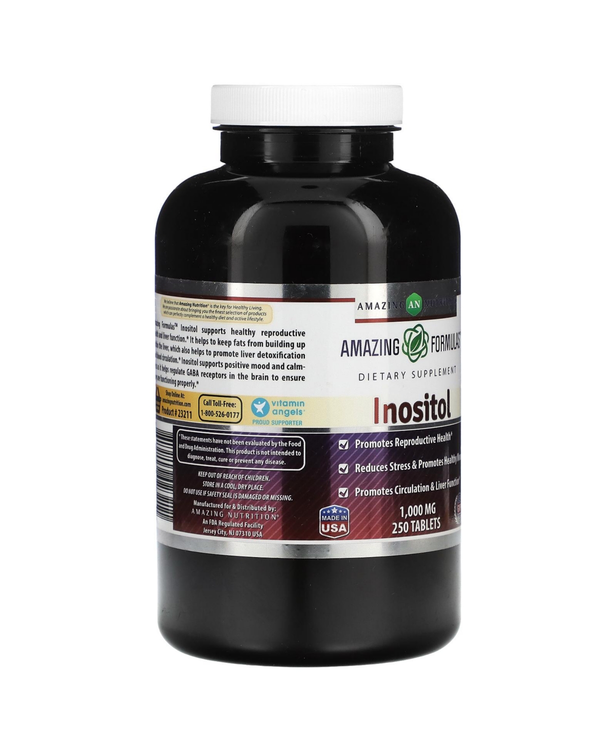 Amazing Formulas Inositol 1000mg 120 Tablets Supplement | Non Gmo | Gluten Free | Made in Usa