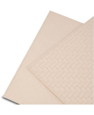Lausanne Reversible Premium Faux Leather 12" x 18" Rectangular Placemats Set of 4