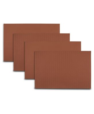 Hudson Reversible Premium Faux Leather 12" x 18" Rectangular Placemats Set of 4
