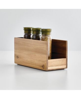 Acacia Wood Open-Front Pantry Bin - Set of 4 - Natural