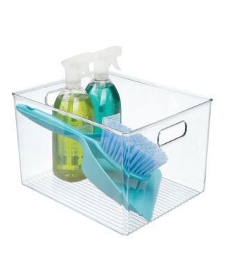 Plastic Storage Bin with Handles - Clear - Made in USA