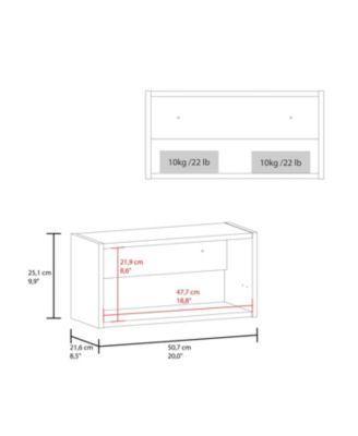 Coolidge Pull-Up Wall Cabinet, Compact Design, Single Shelf, Modern Style, White