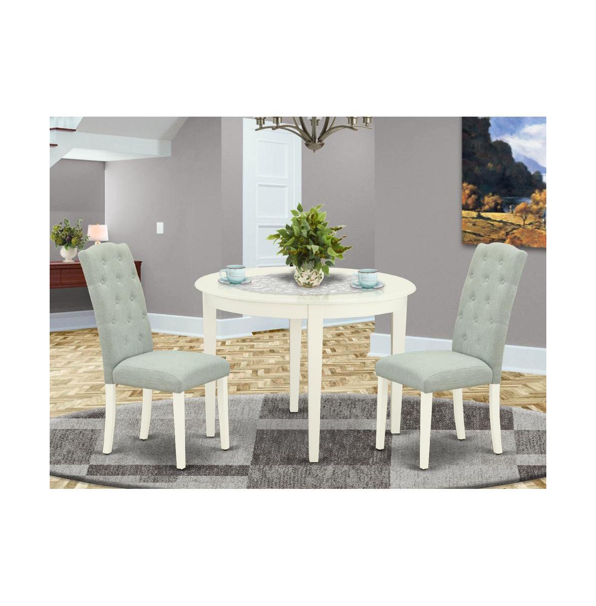 East West Furniture Dining Room Set Linen White