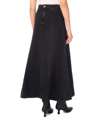 Women's Denim Seamed Maxi Skirt