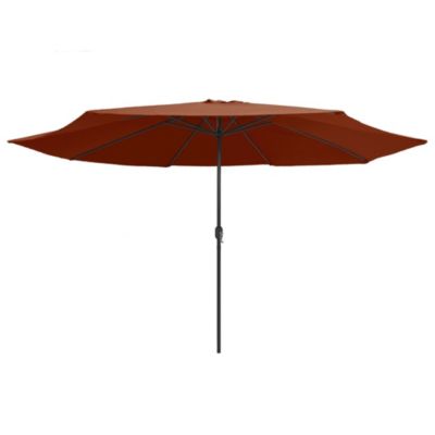 Garden Parasol Terracotta Polyester, Metal Large