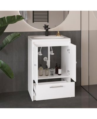 60CM MDF Three Drawers Bathroom Vanity with Two Doors