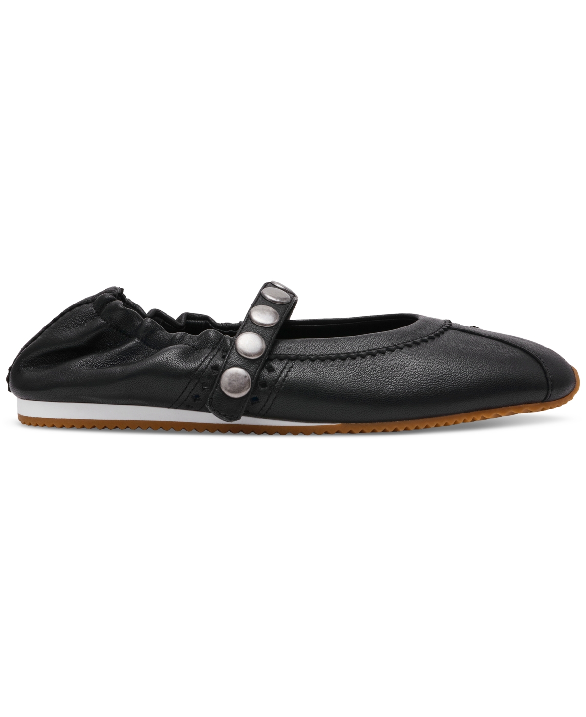 Steve Madden Anaya-st Studded Mary-jane Ballet Flats In Black