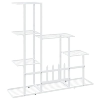 Plant Stand White Metal Medium Durable Flower Stand