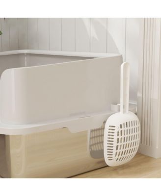 Stainless Steel Litter Box, Enclosed Cat Litter Box, Light