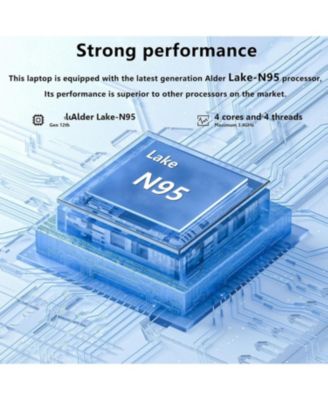 Laptop Computer, 16GB DDR4 512GB SSD,Core N95, 15.6" FHD IPS, 2.4G/5G WiFi, Webcam, Cooling Fan, Fingerprint Unlock, Backlit Keyboard