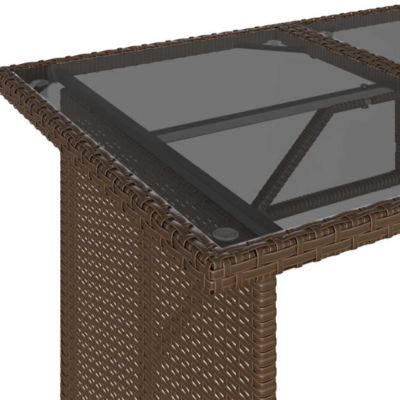 Garden Table Brown PE Rattan 43.3 x 26.8 in