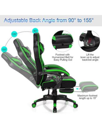 Office Computer Desk Chair Gaming Chair Adjustable Swivel w/Footrest