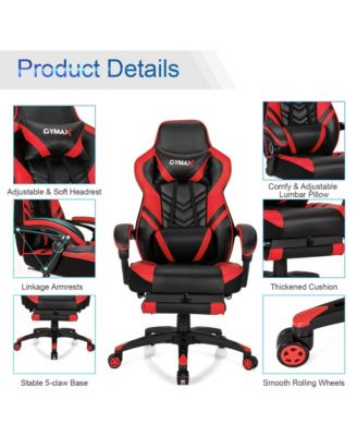 Office Computer Desk Chair Gaming Chair Adjustable Swivel w/Footrest
