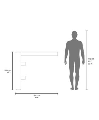 Drysdale Bar Table, Three Open Side Shelves, Modern Design for Kitchen or Dining Area, White