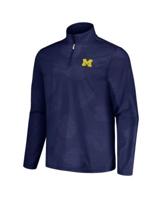 Men's Navy Michigan Wolverines Delray Frond IslandZone Half-Zip Jacket