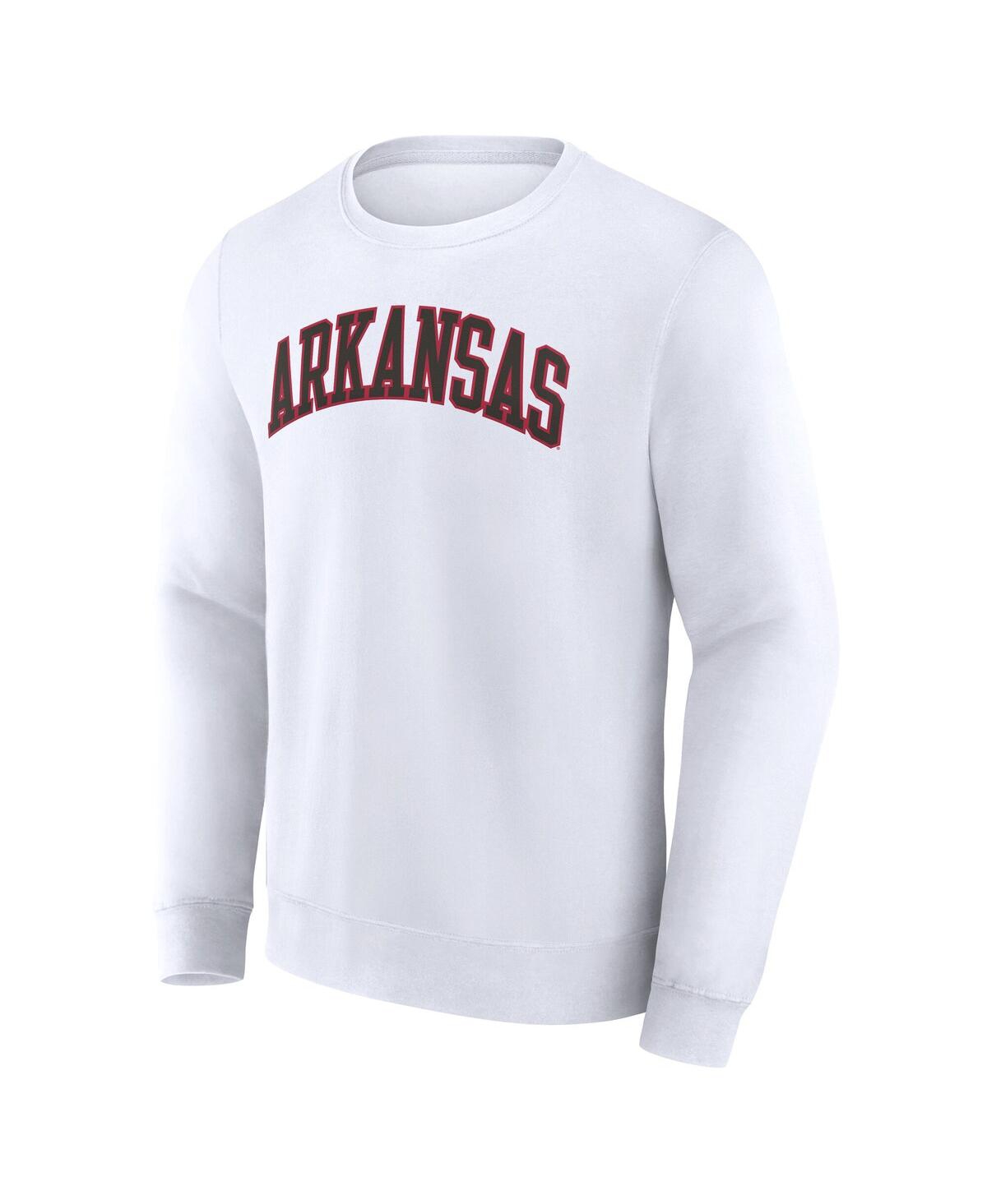 Fanatics Men's White Arkansas Razorbacks Short Name Pullover Sweatshirt In White
