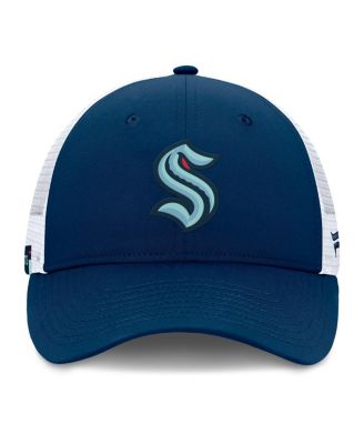 Men's Deep Sea Blue/White Seattle Kraken Authentic Pro Simple Rink Trucker Adjustable Hat