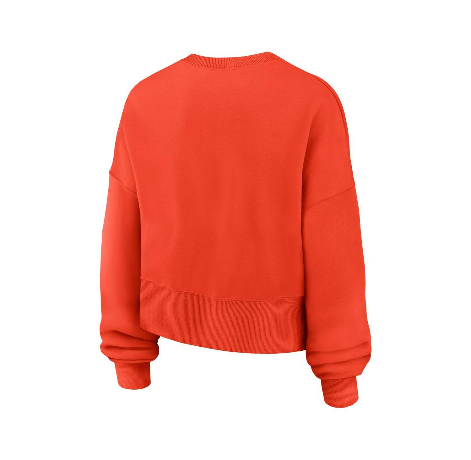 Women's Orange Houston Astros Oversized High Hip Pullover Sweatshirt