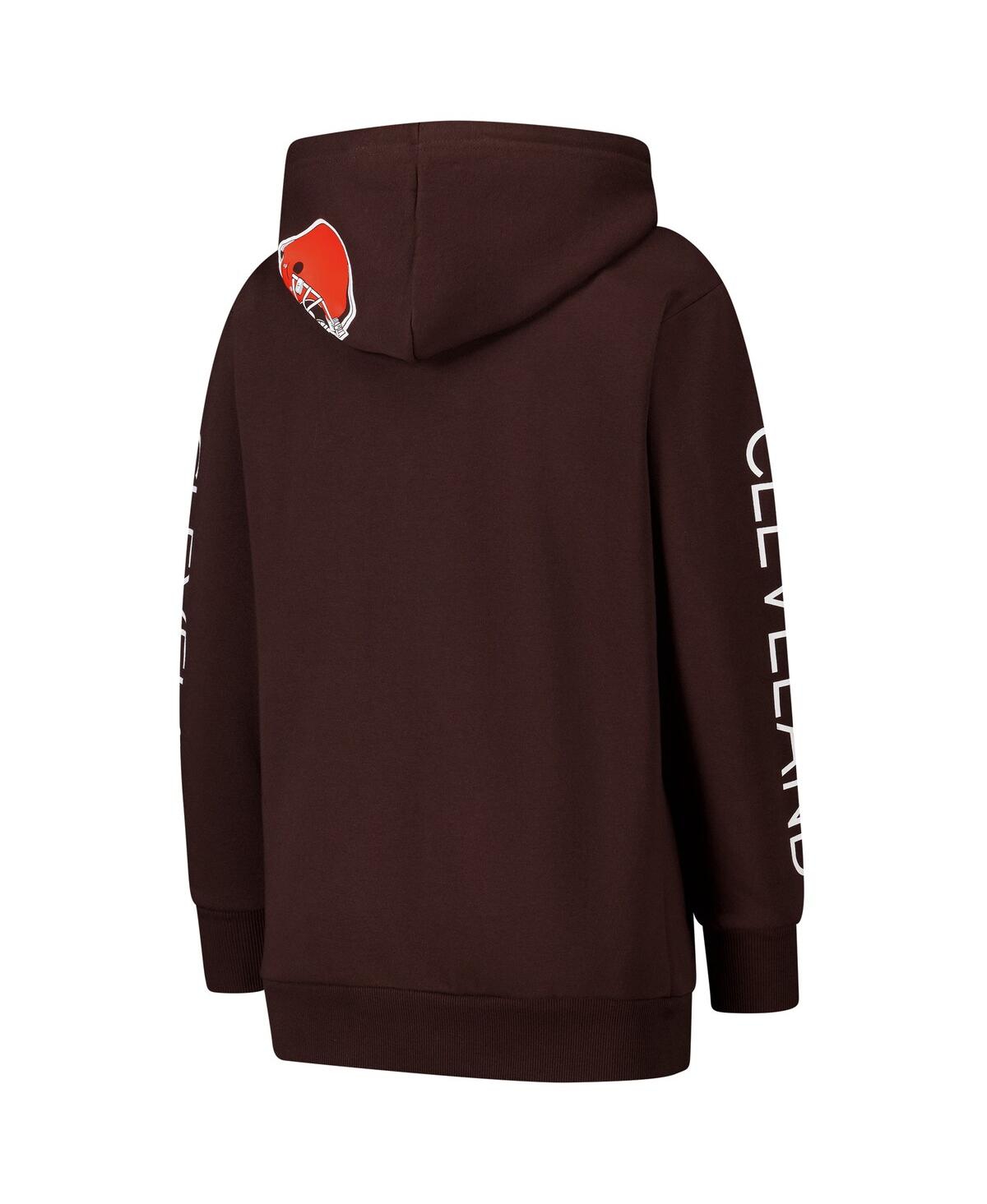 G-iii 4her By Carl Banks Women's Brown Cleveland Browns Extra Inning Pullover Hoodie In Brown