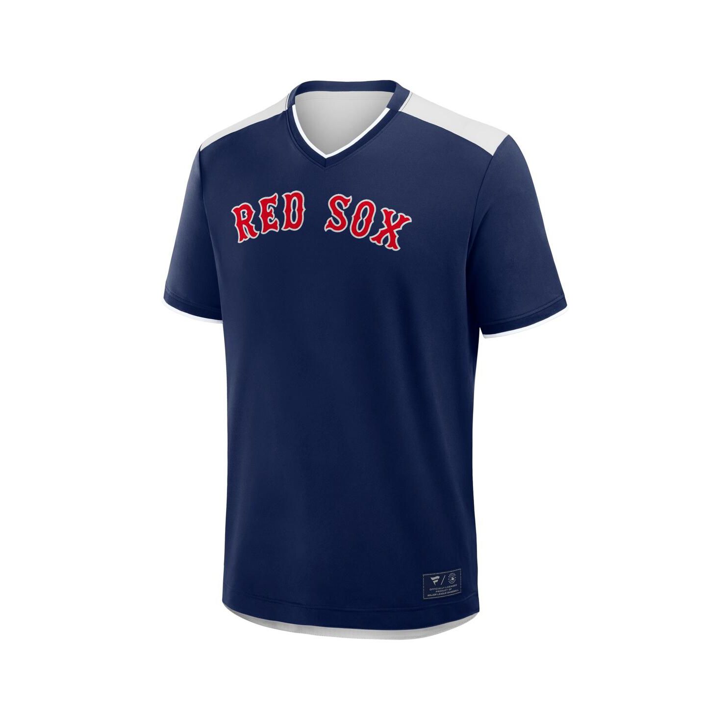 Мужская футболка Fanatics Navy Boston Red Sox Walk Off V-Neck — фото 2