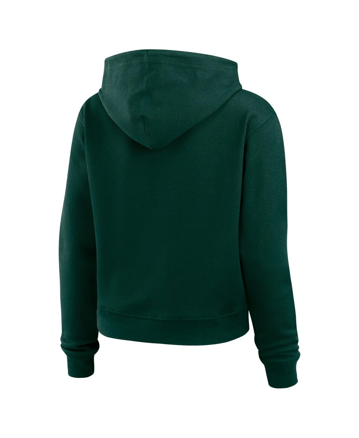 Wear By Erin Andrews Women's Green Bay Packers Waffle Hoodie Pullover Top In Green