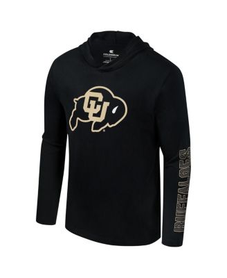 Men's Black Colorado Buffaloes Color Pop Active Blend 2-Hit Long Sleeve Hooded T-Shirt