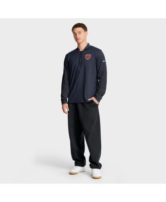 Men's Navy Chicago Bears Sideline Feel the Pressure Performance Half-Zip Pullover Sweatshirt