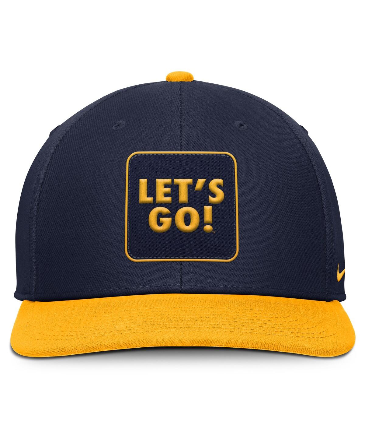 Nike Men's Navy/gold West Virginia Mountaineers 2025 Sideline Campus Pro Local Snapback Hat In Blue