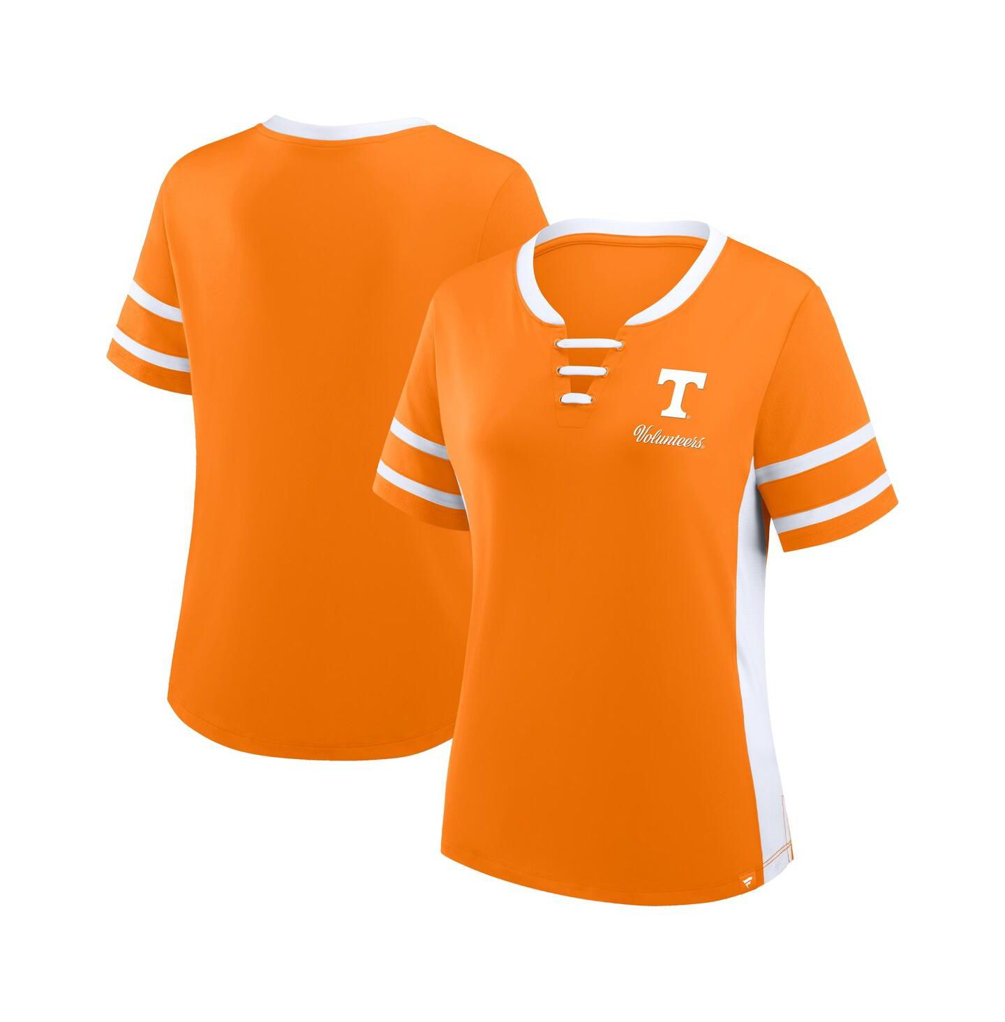 Женская футболка Fanatics Tennessee Orange/White Tennessee Volunteers Be Fearless Athena Lace-Up — фото 1