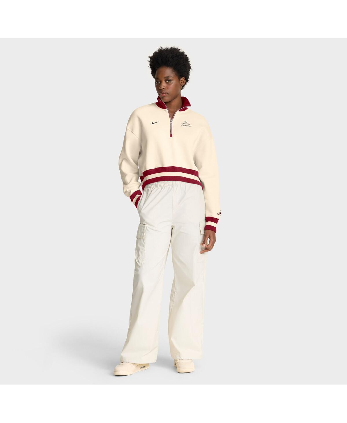 Nike Tan Alabama Crimson Tide Legacy Half-zip Sweatshirt In Red