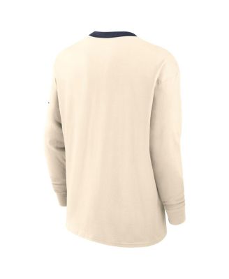 Men's Natural North Carolina Tar Heels Athletic Prep Max90 Pocket Logo Long Sleeve T-Shirt