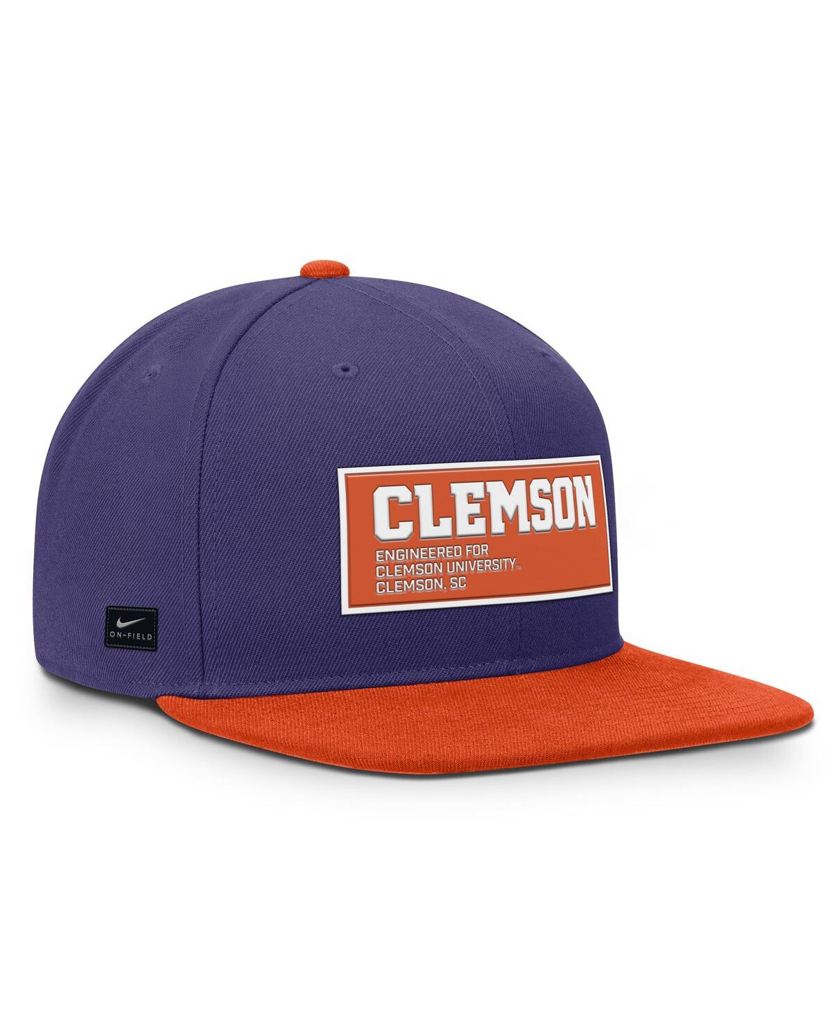 Nike Men's Purple/Orange Clemson Tigers 2025 On-Field Patch Pro Dri-fit Snapback Hat