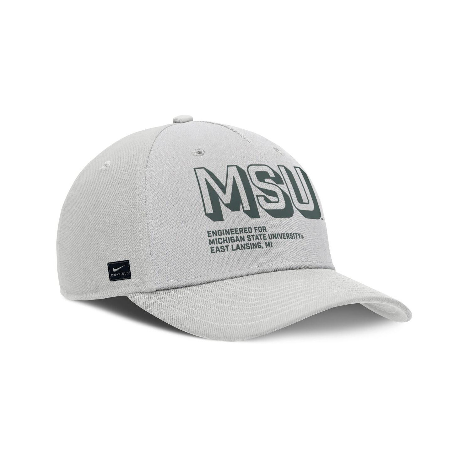 Men's Gray Michigan State Spartans 2025 Sideline Dust Pinched Rise Adjustable Hat