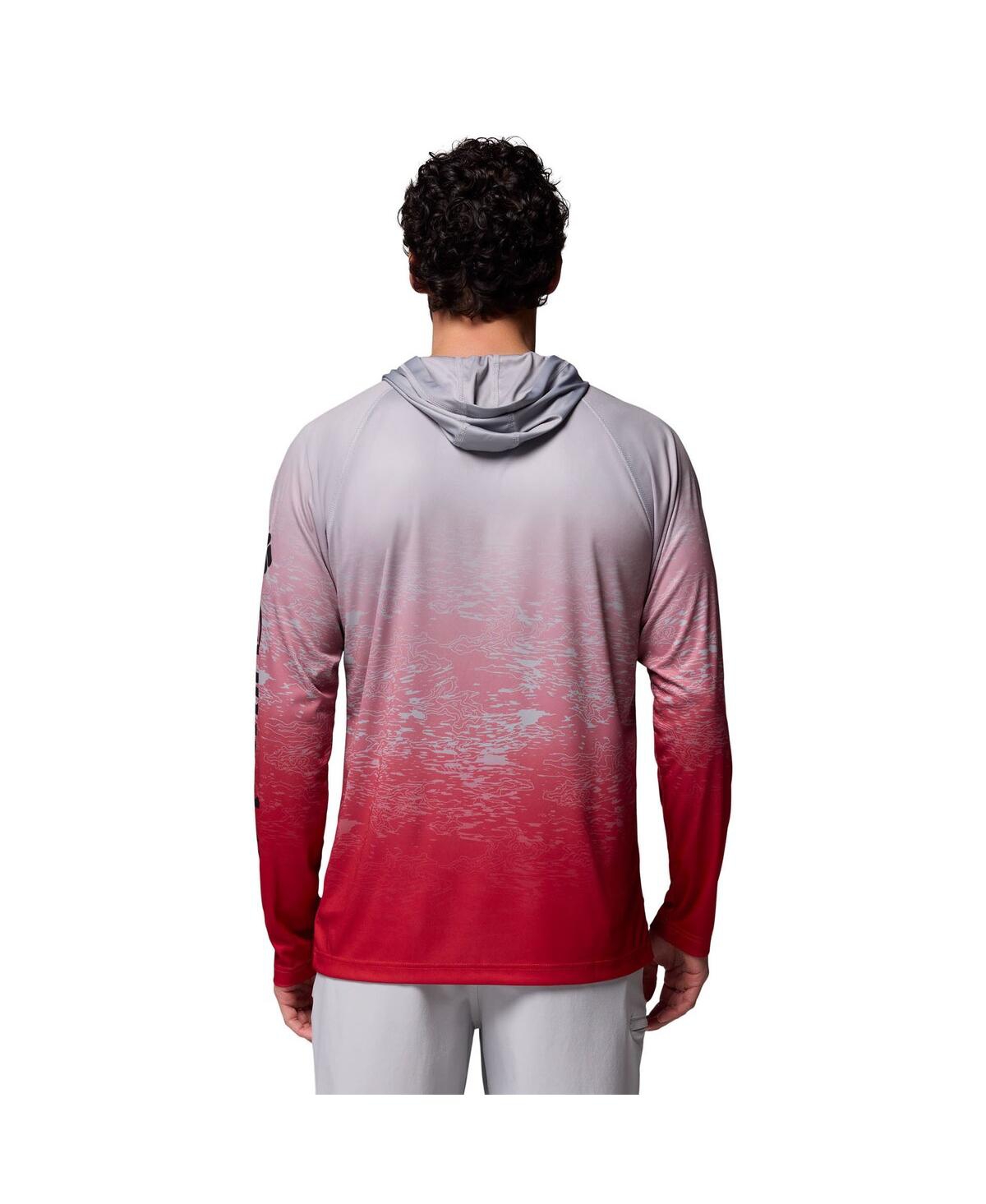 Columbia Men's Gray Ohio State Buckeyes Pfg Gradient Water Super Terminal Tackle Hoodie T-Shirt