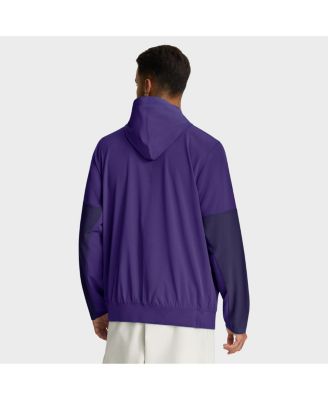 Men's Purple LSU Tigers Anorak Half-Zip Hoodie Jacket