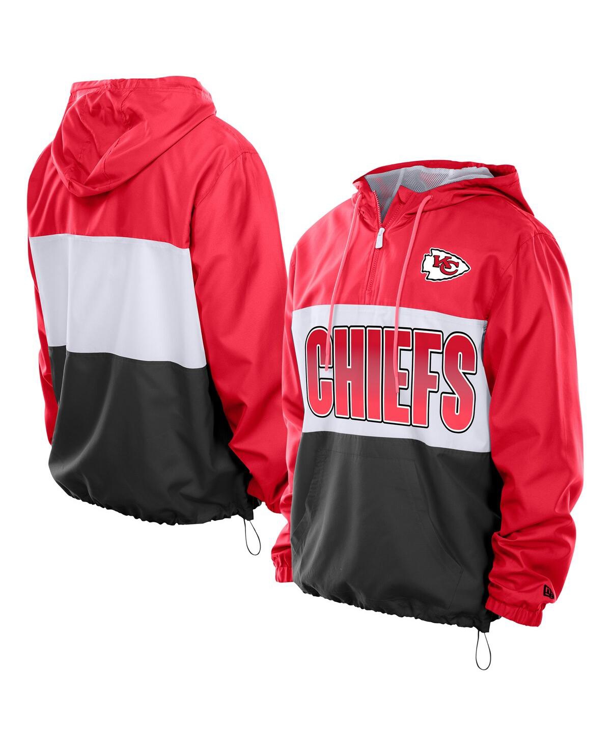 New Era Men's Red Kansas City Chiefs Ripstop Quarter-Zip Hooded Windbreaker