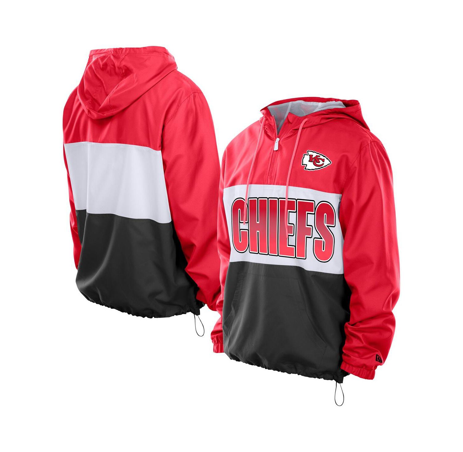 Men's Red Kansas City Chiefs Ripstop Quarter-Zip Hooded Windbreaker