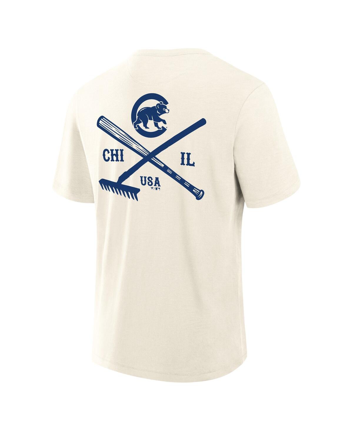 Fanatics Men's Cream Chicago Cubs Nostalgia Stadium Slub T-shirt In Neutral