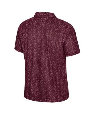 Men's Maroon Montana Grizzlies Football Print Polo Shirt