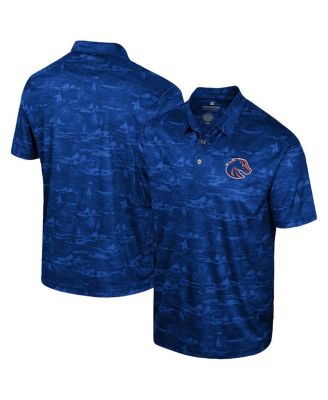 Colosseum - Men's Royal Boise State Broncos Daly Print Polo Shirt