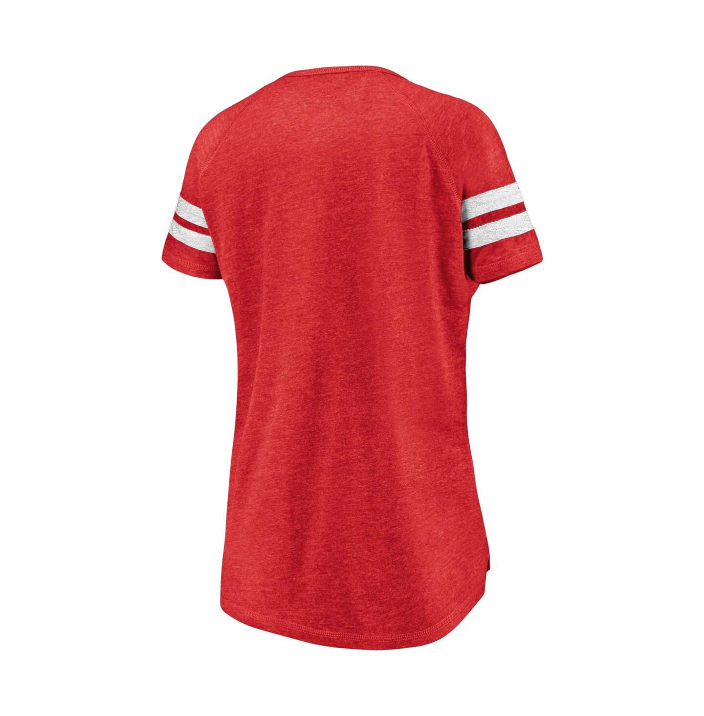 Женская футболка Fanatics Red Toronto FC True Classics Full Force Raglan Tri-Blend Notch Neck — фото 3