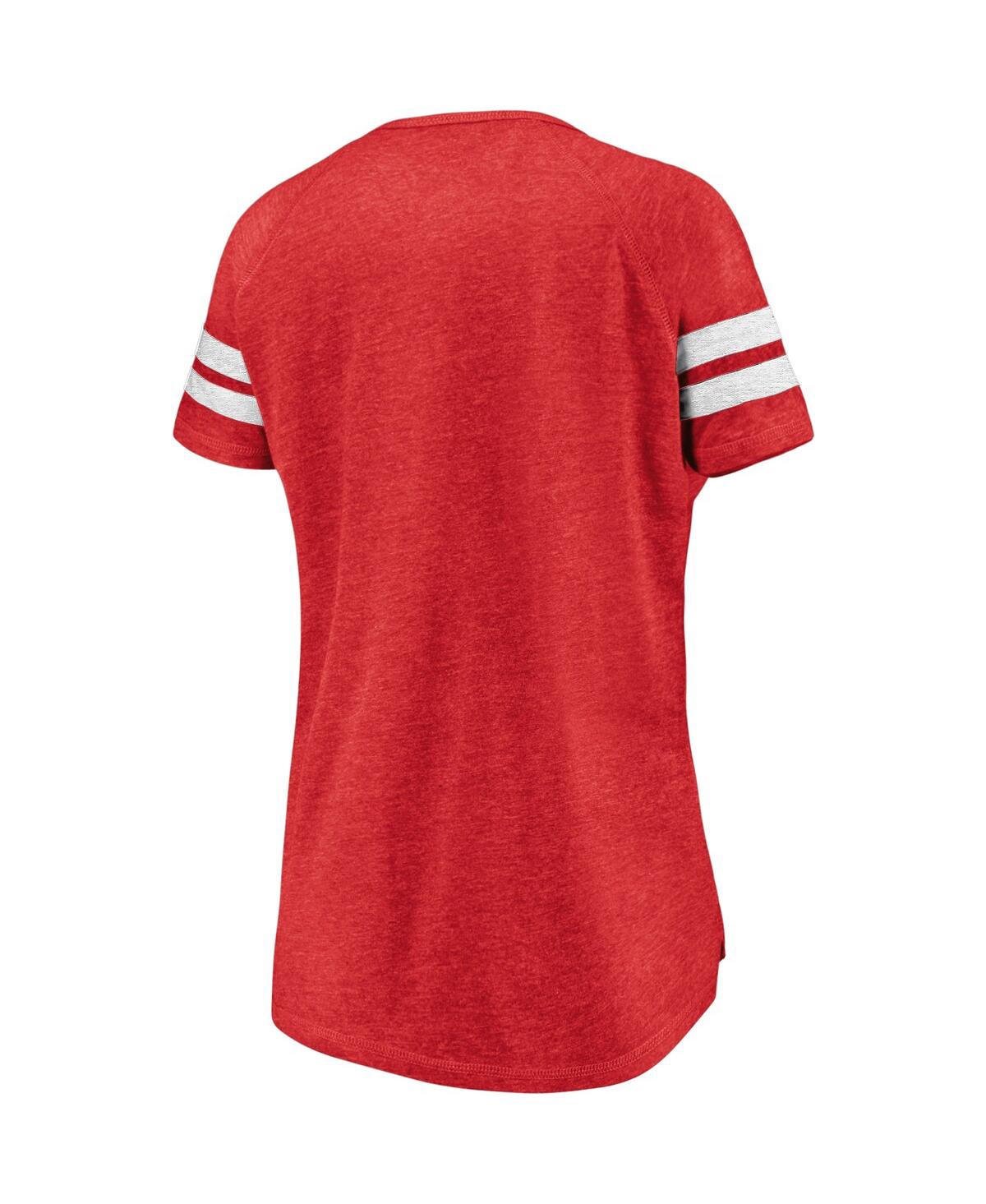 Fanatics Women's Red Toronto Fc True Classics Full Force Raglan Tri-blend Notch Neck T-shirt In Red